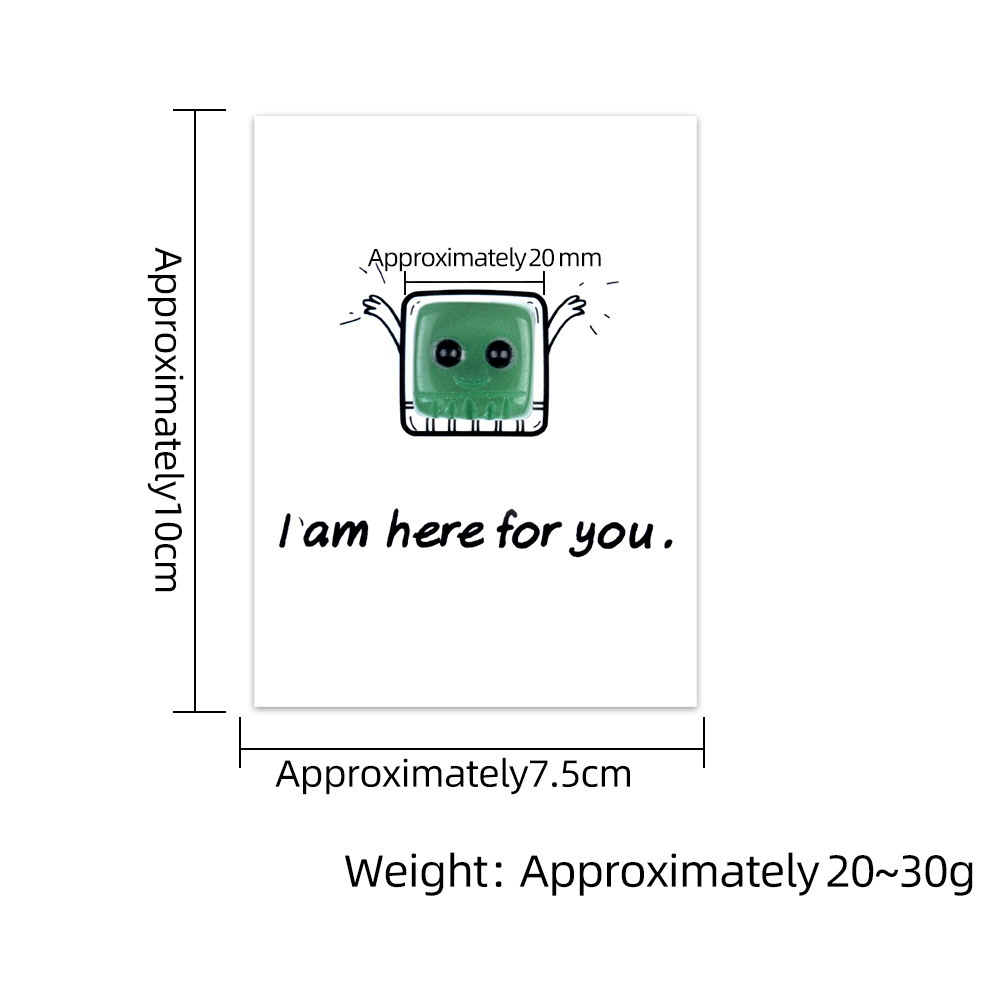 I am here for you healing card series natural crystal agate stone to accompany the elves