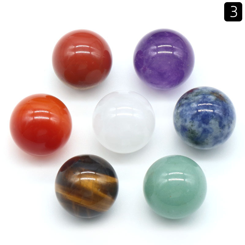 12mm16mm20mm round ball set natural crystal agate colorful stone round ball set 7 pieces