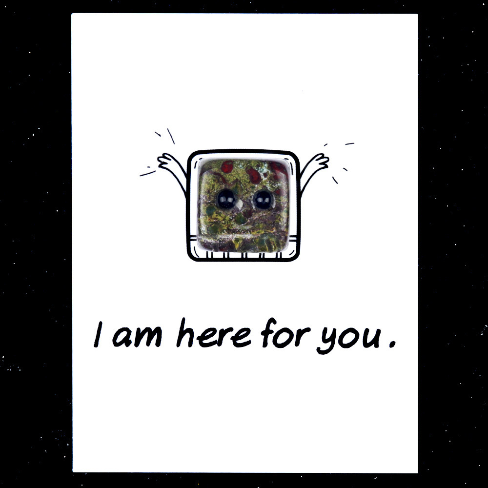 I am here for you healing card series natural crystal agate stone to accompany the elves