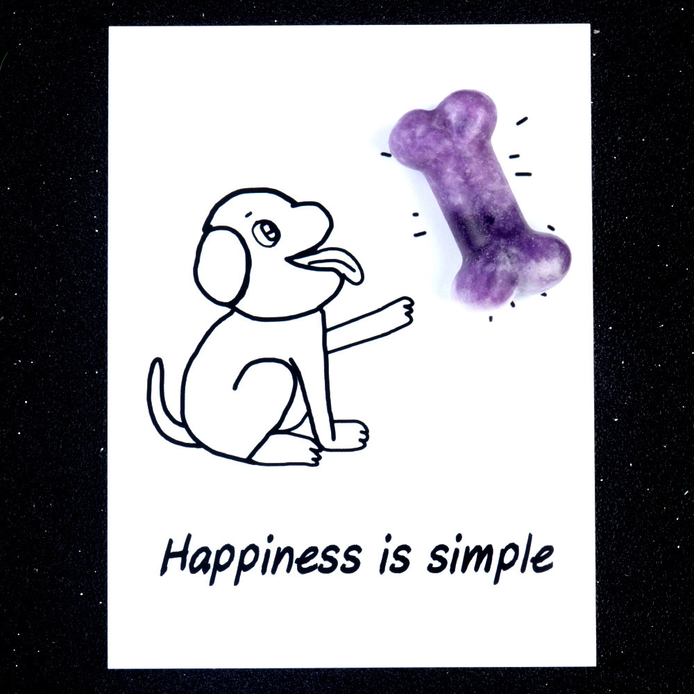 Healing Card Series Natural Crystal Agate 35mm Dog Bone Creative Fun Card