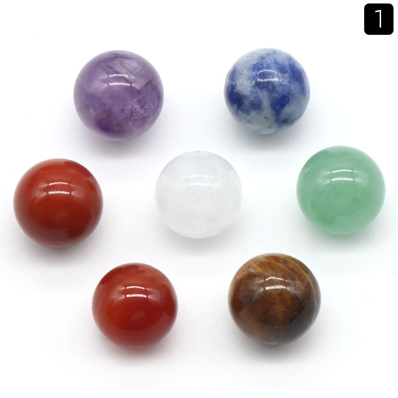 12mm16mm20mm round ball set natural crystal agate colorful stone round ball set 7 pieces