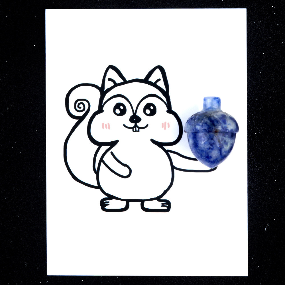 Healing Card Series 26mm Pine Cone Natural Crystal Agate Stone Creative Fun Card