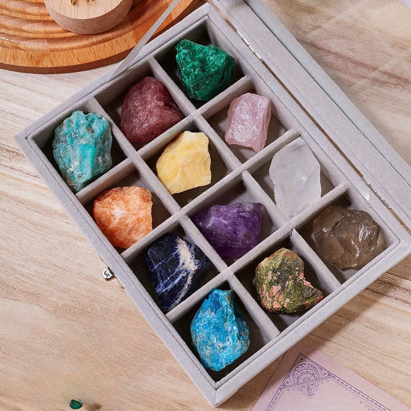 Natural crystal rough stone rolling stone set irregular agate ore specimen student science teaching gift