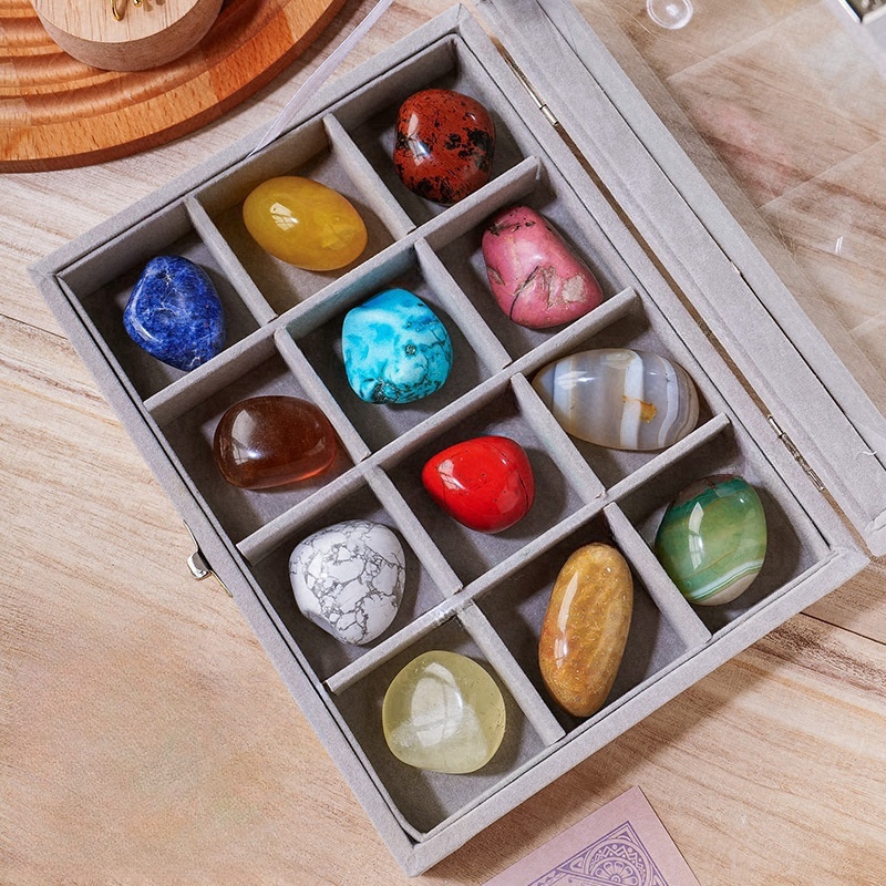 Natural crystal rough stone rolling stone set irregular agate ore specimen student science teaching gift