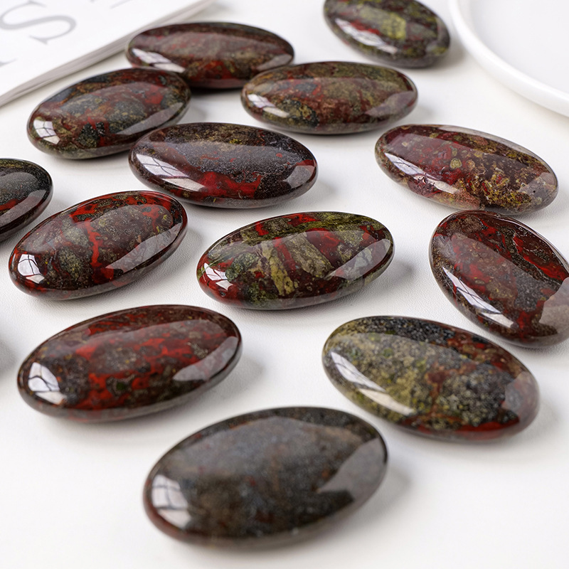 Natural dragon blood stone hot compress stone back massage massage semi-precious stone energy stone
