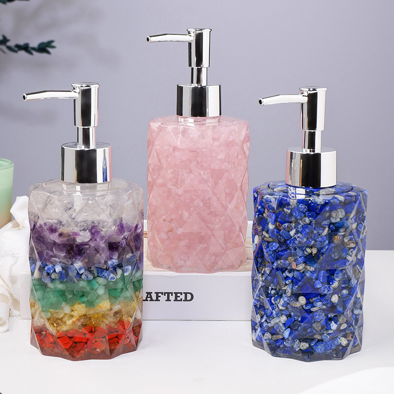 Natural crystal gravel cosmetics bottle creative press type lotion bottle hand soap shower gel bottle