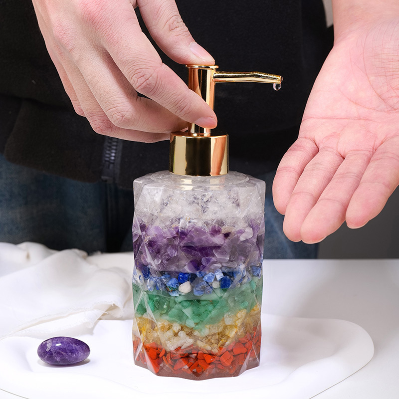 Natural crystal gravel cosmetics bottle creative press type lotion bottle hand soap shower gel bottle