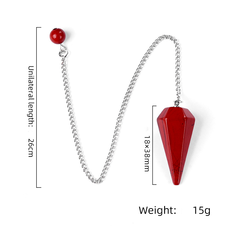 38mm pendulum natural crystal stone pendulum polished hexagonal column pendant diy