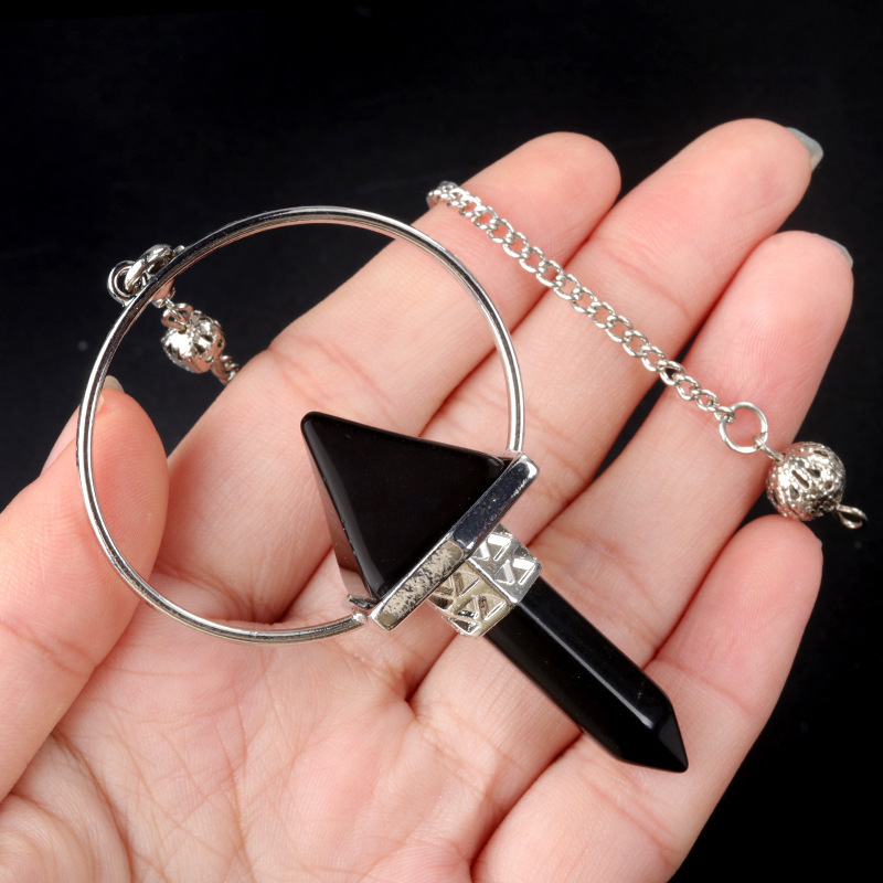 Amethyst Pyramid Hexagonal Column Pendulum Pendant Energy Amplifier Pendulum Pendant