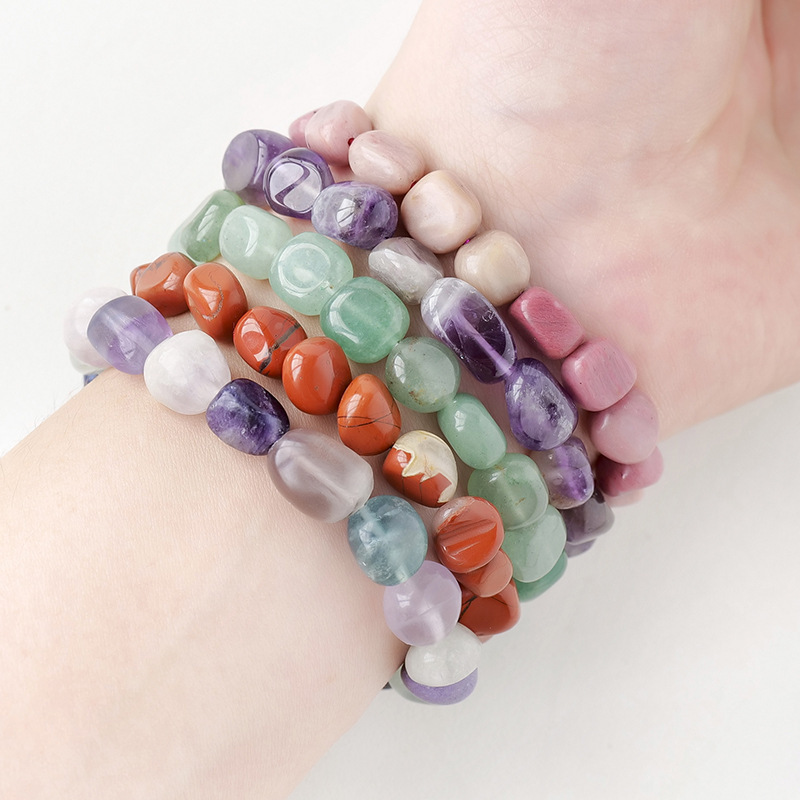 Natural crystal large grain gravel rolling stone bracelet irregular shaped jade agate bracelet