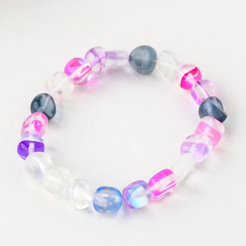 Natural crystal large grain gravel rolling stone bracelet irregular shaped jade agate bracelet