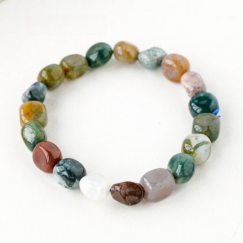 Natural crystal large grain gravel rolling stone bracelet irregular shaped jade agate bracelet