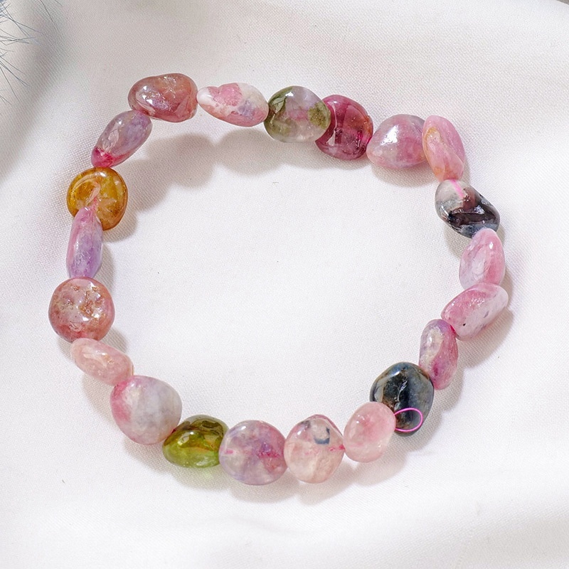 Natural crystal large grain gravel rolling stone bracelet irregular shaped jade agate bracelet