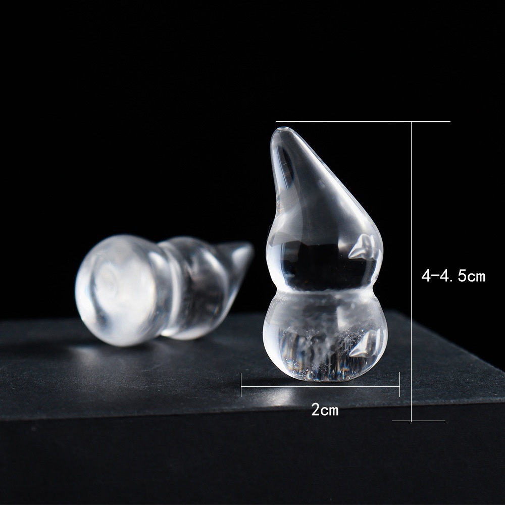 Natural clear quartz gourd carving DIY car hanging keychain accessories small ornaments