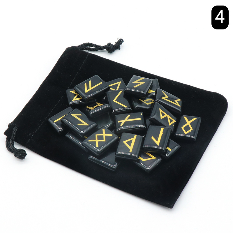 Rose Quartz Rune Letters Red Agate Obsidian Rune Lettering Semi-precious Stones 25 Pieces