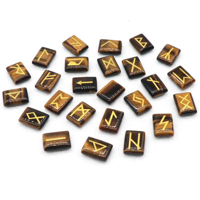 Rose Quartz Rune Letters Red Agate Obsidian Rune Lettering Semi-precious Stones 25 Pieces