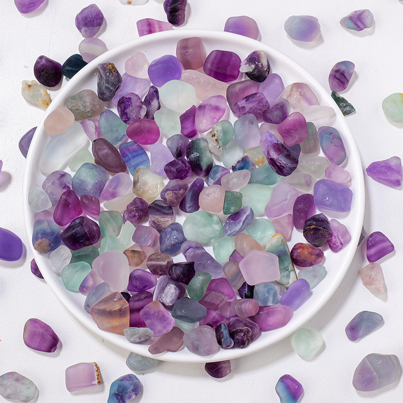 Natural colored fluorite gravel small rolling stone