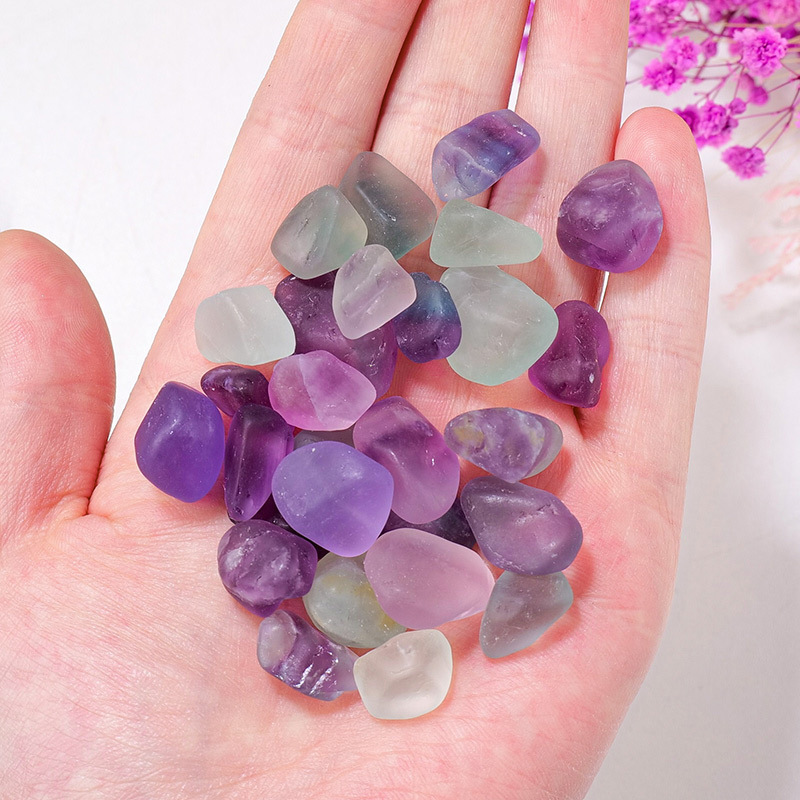 Natural colored fluorite gravel small rolling stone