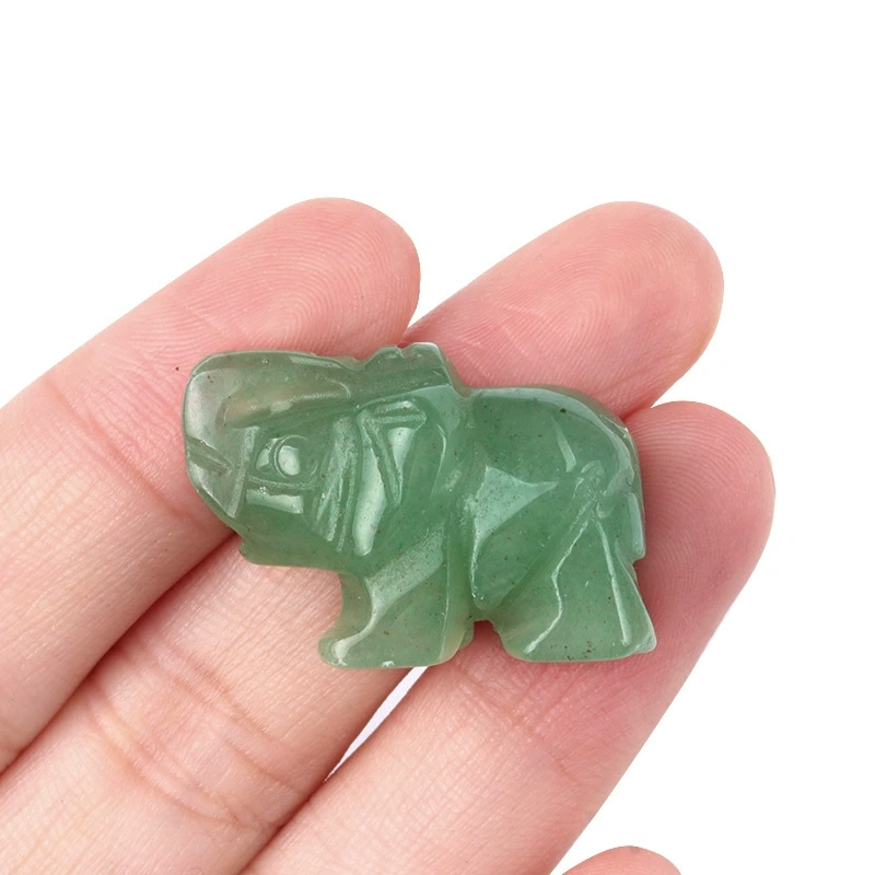 1in mini elephant natural rose quartz agate jade carving animal elephant foreign trade craft ornament