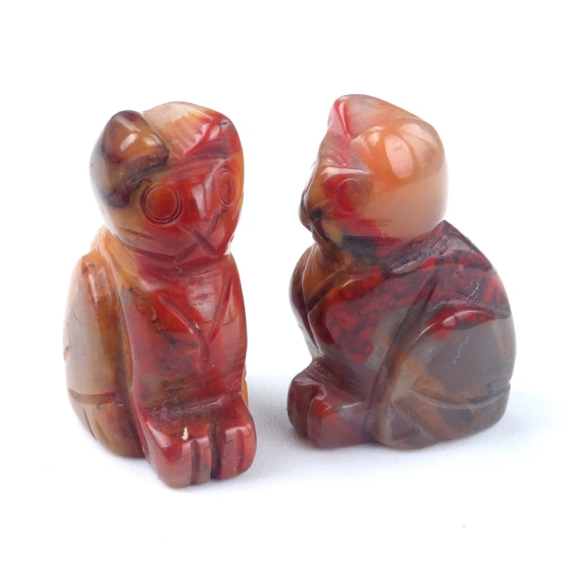 1in carved kitten natural crystal agate semi-precious stone carved animal standing cat mini decoration