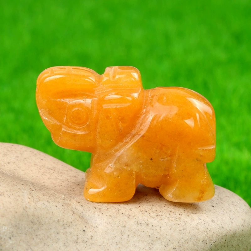 1in mini elephant natural rose quartz agate jade carving animal elephant foreign trade craft ornament