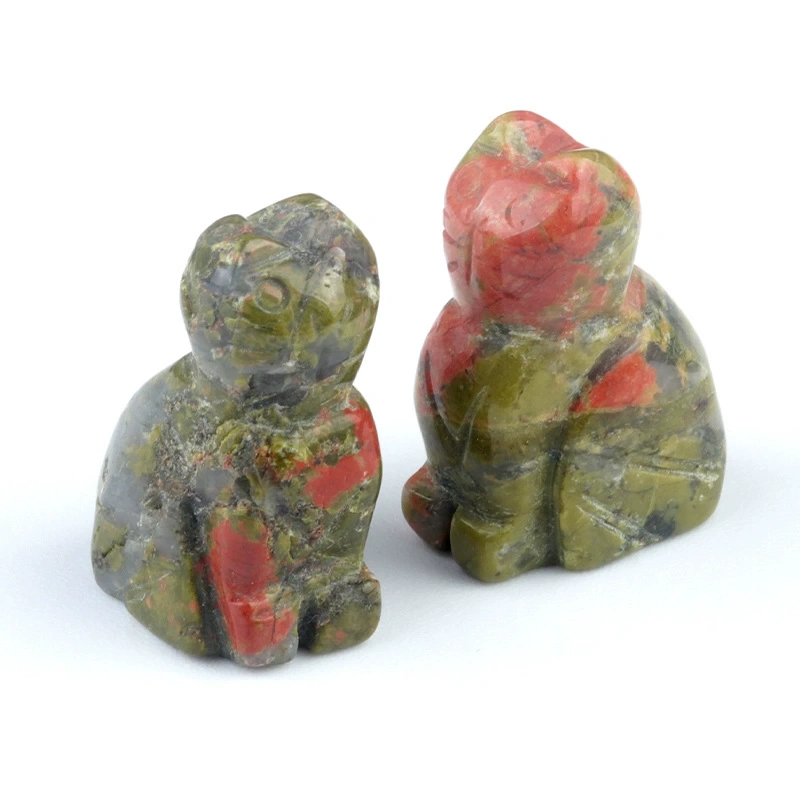 1in carved kitten natural crystal agate semi-precious stone carved animal standing cat mini decoration