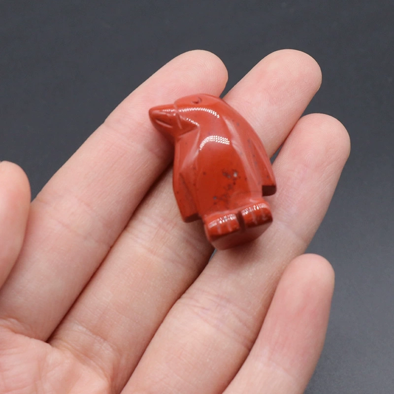 1in penguin crystal agate stone mini carved small animal semi-precious stone craft penguin ornament
