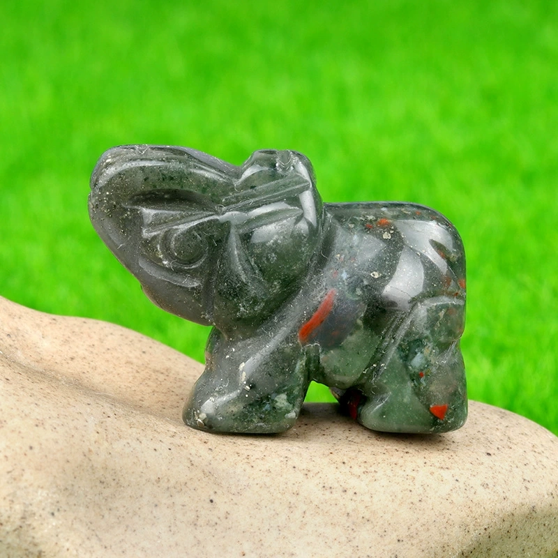 1in mini elephant natural rose quartz agate jade carving animal elephant foreign trade craft ornament