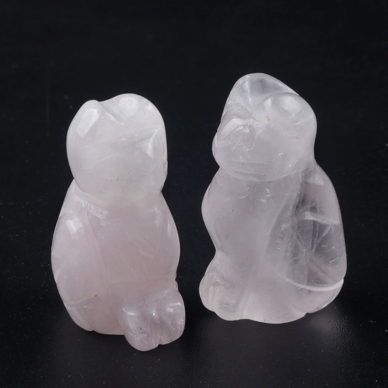 1in carved kitten natural crystal agate semi-precious stone carved animal standing cat mini decoration