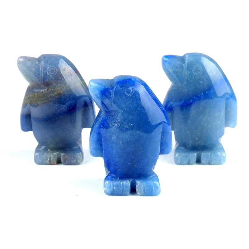 1in penguin crystal agate stone mini carved small animal semi-precious stone craft penguin ornament