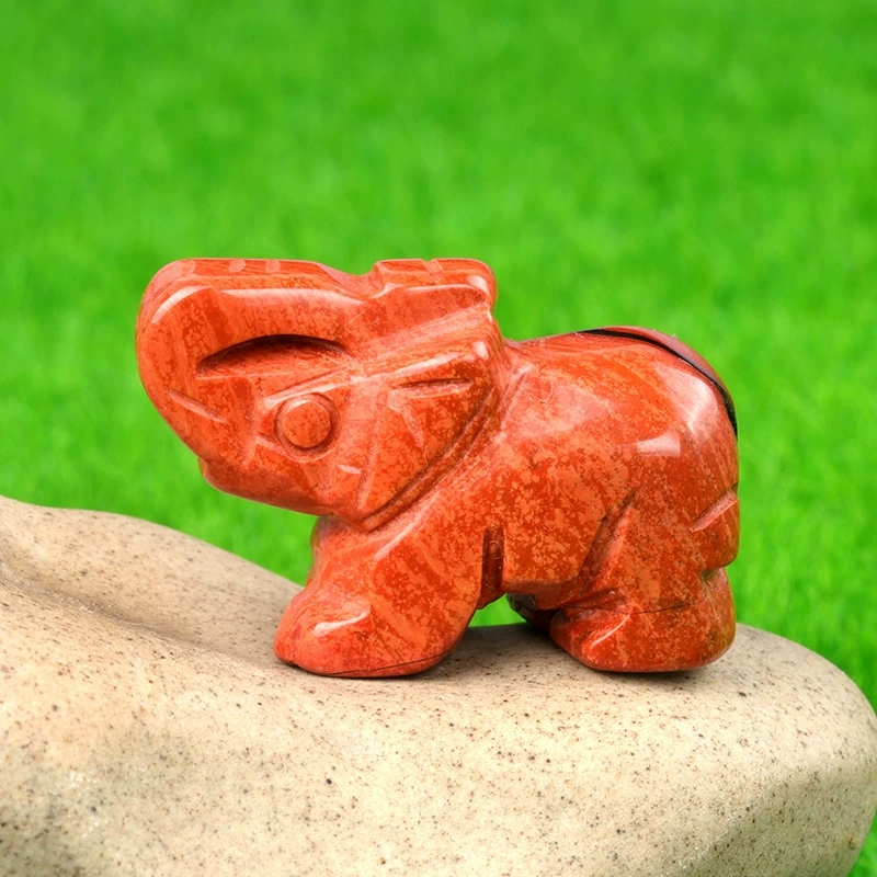 1in mini elephant natural rose quartz agate jade carving animal elephant foreign trade craft ornament