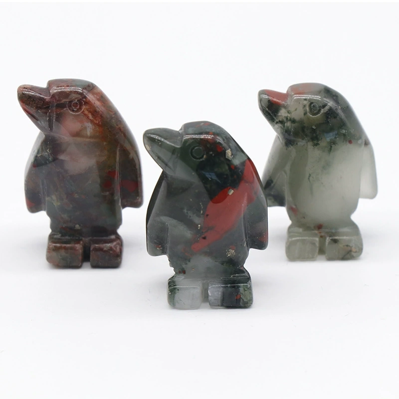 1in penguin crystal agate stone mini carved small animal semi-precious stone craft penguin ornament