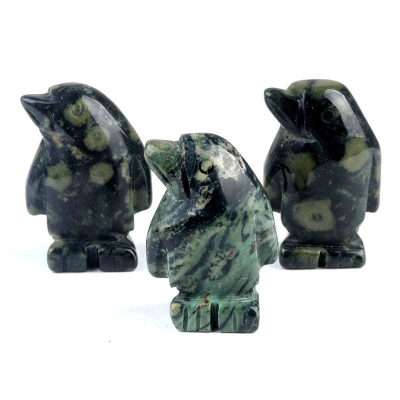 1in penguin crystal agate stone mini carved small animal semi-precious stone craft penguin ornament