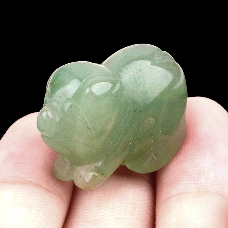 1in carved piglet natural crystal agate stone mini animal craft ornament