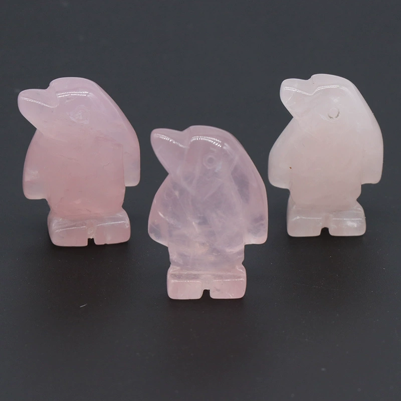 1in penguin crystal agate stone mini carved small animal semi-precious stone craft penguin ornament