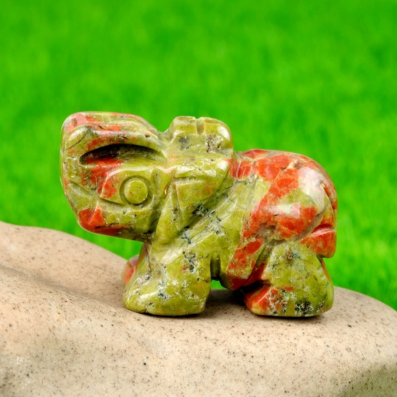 1in mini elephant natural rose quartz agate jade carving animal elephant foreign trade craft ornament