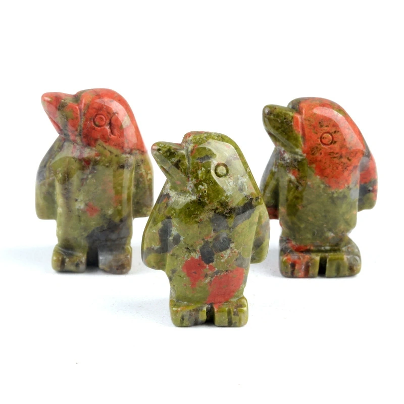 1in penguin crystal agate stone mini carved small animal semi-precious stone craft penguin ornament