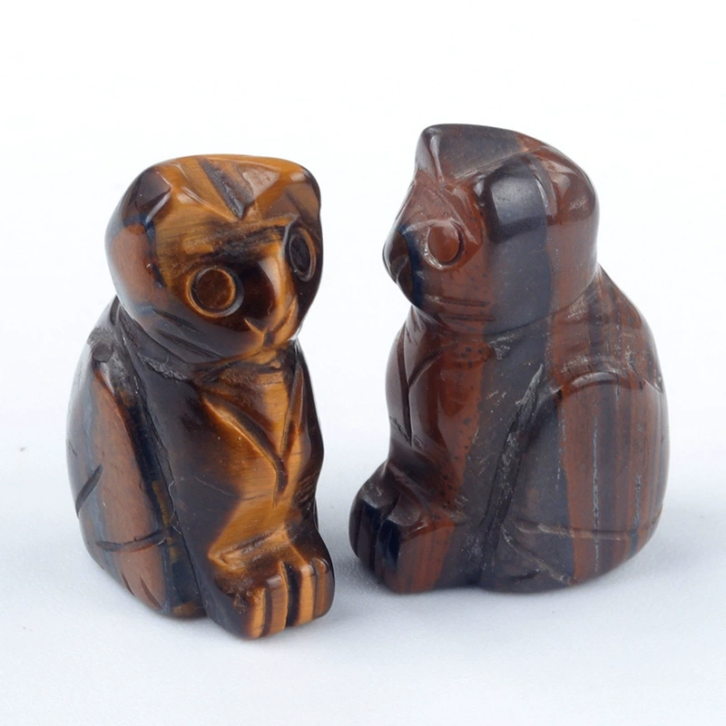 1in carved kitten natural crystal agate semi-precious stone carved animal standing cat mini decoration