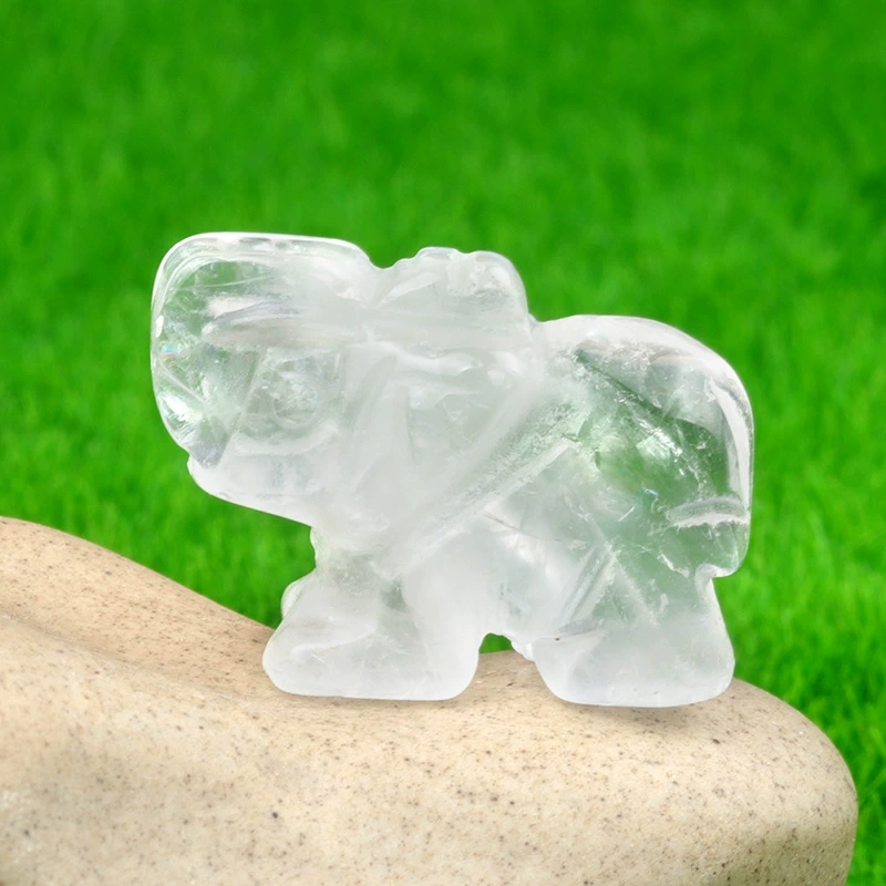 1in mini elephant natural rose quartz agate jade carving animal elephant foreign trade craft ornament