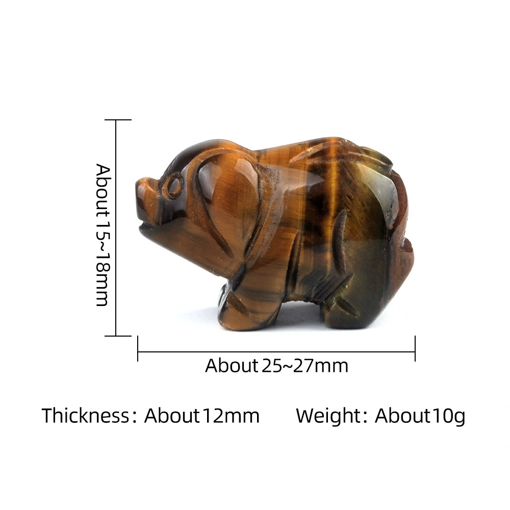 1in carved piglet natural crystal agate stone mini animal craft ornament