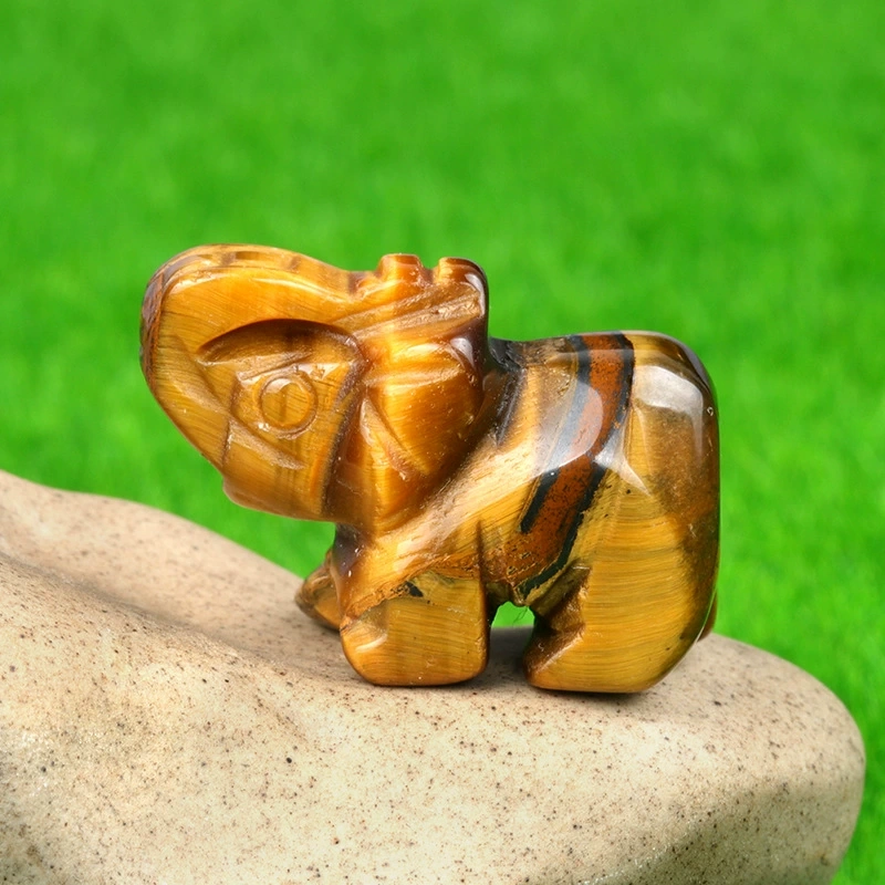 1in mini elephant natural rose quartz agate jade carving animal elephant foreign trade craft ornament