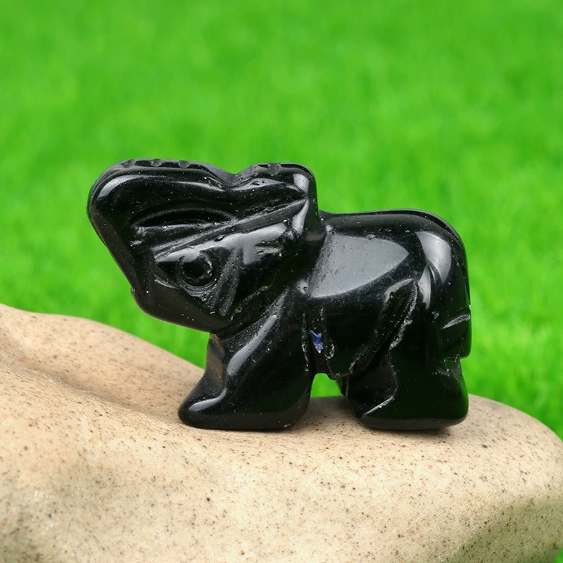 1in mini elephant natural rose quartz agate jade carving animal elephant foreign trade craft ornament