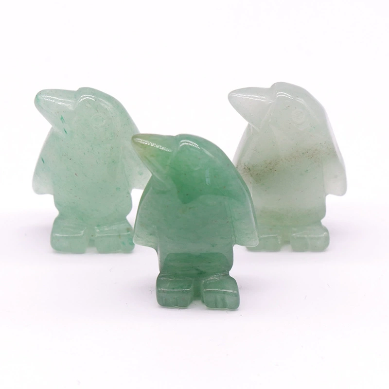 1in penguin crystal agate stone mini carved small animal semi-precious stone craft penguin ornament