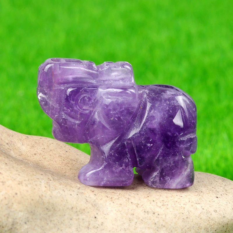 1in mini elephant natural rose quartz agate jade carving animal elephant foreign trade craft ornament