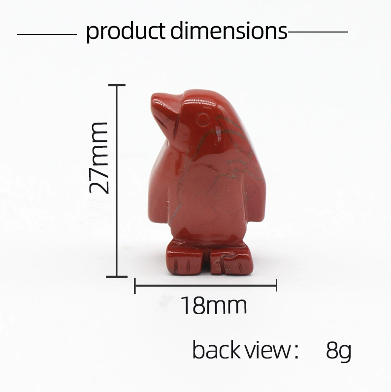 1in penguin crystal agate stone mini carved small animal semi-precious stone craft penguin ornament
