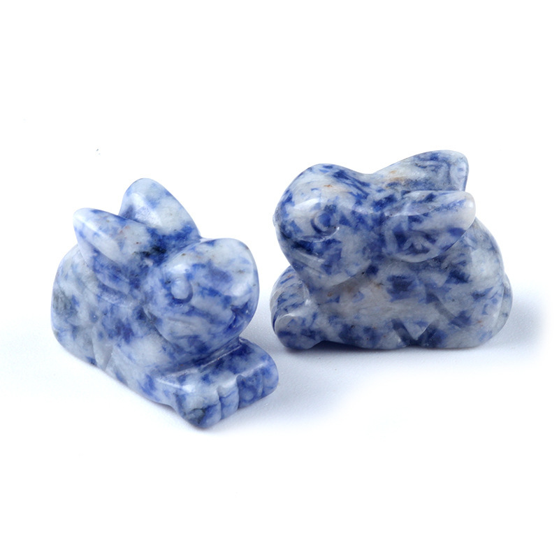 1in rabbit natural crystal agate stone carving animal decoration ornaments bunny decoration gift