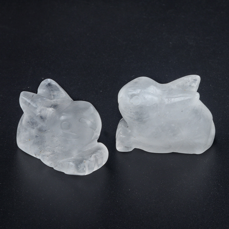 1in rabbit natural crystal agate stone carving animal decoration ornaments bunny decoration gift