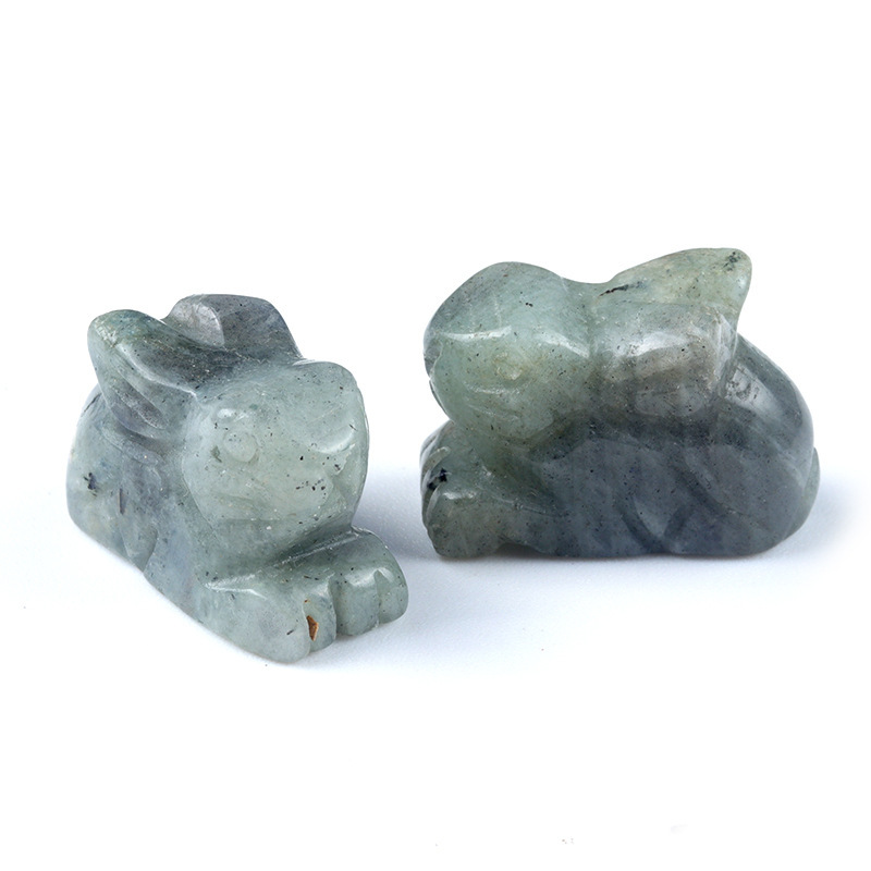 1in rabbit natural crystal agate stone carving animal decoration ornaments bunny decoration gift