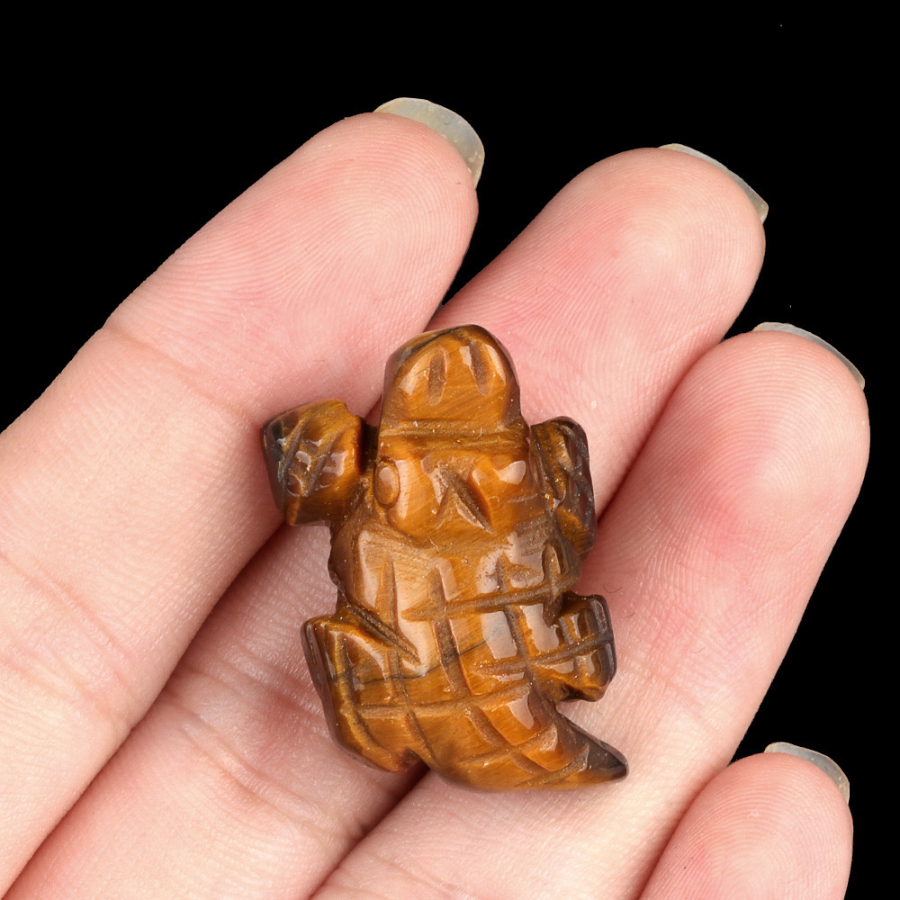 1in Mini Crocodile Amethyst Agate Jade Carving Animal Landscaping Crafts