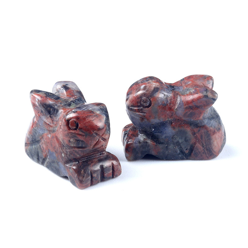 1in rabbit natural crystal agate stone carving animal decoration ornaments bunny decoration gift